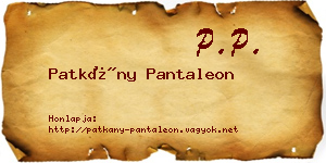 Patkány Pantaleon névjegykártya